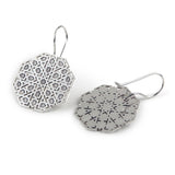Silver earrings inspired by the alhambra of granada motifs
