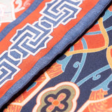 Detail of hand-rolled square silk scarf