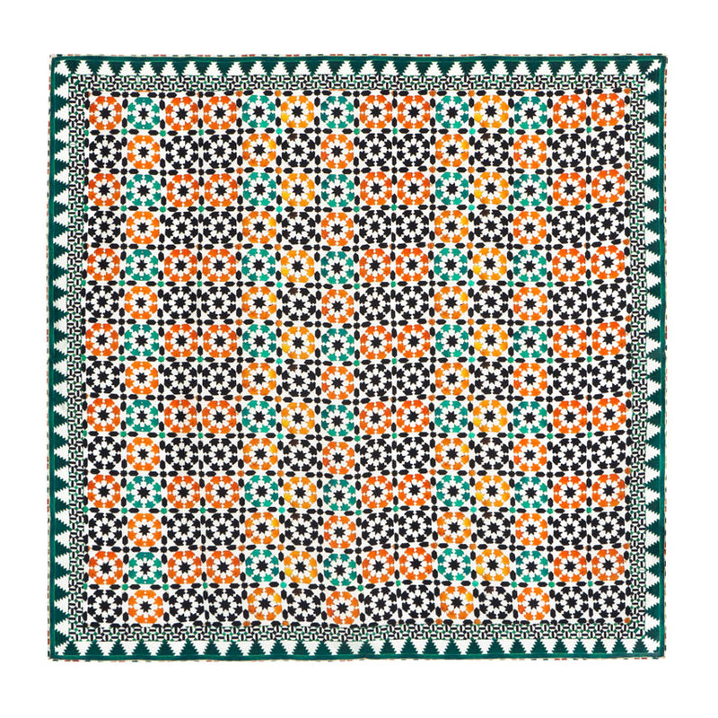 Square silk scarf inspired by islamic art ancient mosaics