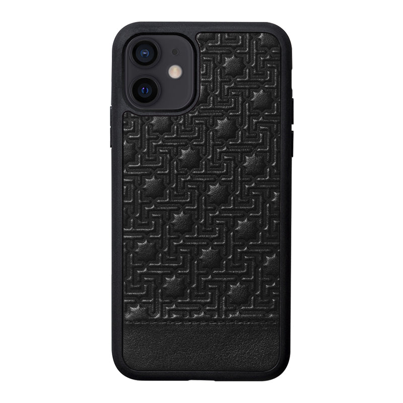 iPhone Funda de Cuero Zellige Negro