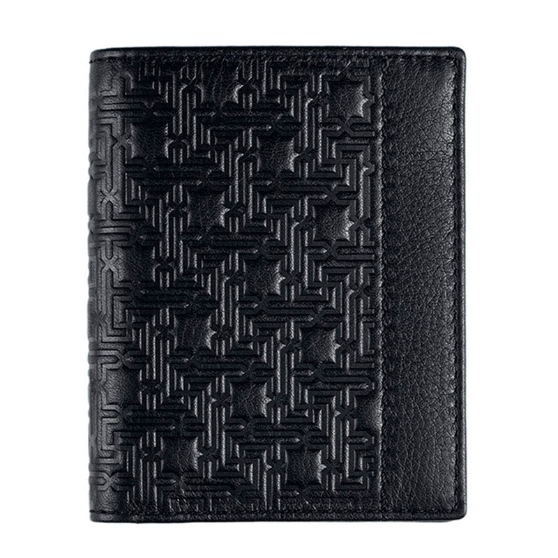 Embossed leather wallet black